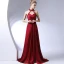 Unique Bordeaux Robe De Soirée 2017 Dentelle Appliques Dos Nu Perlage Soirée Robe De Ceremonie