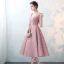 Elegant Blushing Pink 2017 Party Dresses V-Neck Lace Appliques Backless Homecoming Evening Party A-Line / Princess Evening Dresses
