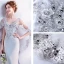 Chic / Beautiful Grey Evening Dresses  2018 Trumpet / Mermaid V-Neck Lace Appliques Backless Beading Rhinestone Evening Party Formal Dresses