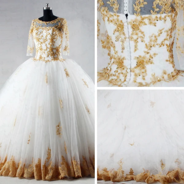 Luxe Ivoor Chapel Train Huwelijk 2018 Baljurk Lace-up U-hals Tule Appliques Ruglooze Kralen Pailletten Trouwjurken
