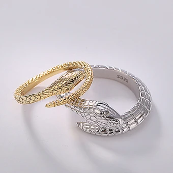 Silver Handmade Snake Couple Rings Sterling Silver Dating Holiday Amazing Unique Rings 2019 Accessories