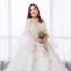 Chic / Belle Blanche Robe Boule Grande Taille Robe De Mariée 2019 Tulle Manches Longues Appliques Dos Nu Brodé Paillettes Bustier Chapel Train Mariage