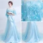 Classic Elegant Sky Blue Evening Dresses  2018 Trumpet / Mermaid U-Neck Charmeuse Butterfly Backless Embroidered Evening Party Formal Dresses