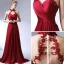 Unique Bordeaux Robe De Soirée 2017 Dentelle Appliques Dos Nu Perlage Soirée Robe De Ceremonie