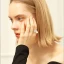 Luxe Argenté Perle Faux Diamant Lune Bague Alliage Dansant Anneaux 2019 Accessorize