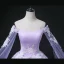 Elegant Lavender Beading Sequins Appliques Prom Dresses 2022 Ball Gown Off-The-Shoulder With Shawl Long Sleeve Backless Floor-Length / Long Prom Formal Dresses