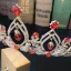 Mode Röd Kristall Rhinestone Bröllop Brud Huvudbonad Tiara 2022