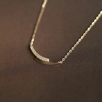 Modest Simple Gold Rhinestone Sterling Silver Prom Necklaces Accessories 2023