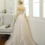 Élégant Plage Robe De Mariée 2017 Champagne Princesse Train De Balayage Manches Courtes Gland De l'épaule Dos Nu En Dentelle Appliques Fleur Perle Faux Diamant Ceinture