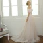 Élégant Plage Robe De Mariée 2017 Champagne Princesse Train De Balayage Manches Courtes Gland De l'épaule Dos Nu En Dentelle Appliques Fleur Perle Faux Diamant Ceinture