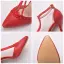 Elegant Red Pearl Lace Flower T-Strap Prom Womens Sandals 2025 9 cm Stiletto Heels Pointed Toe Sandals High Heels