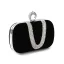 Chic / Beautiful Black Rhinestone Velour Prom Clutch Bags 2023