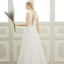 Elegant Beach Wedding Dresses 2017 White A-Line / Princess Sweep Train V-Neck Sleeveless Backless Lace Appliques Pearl