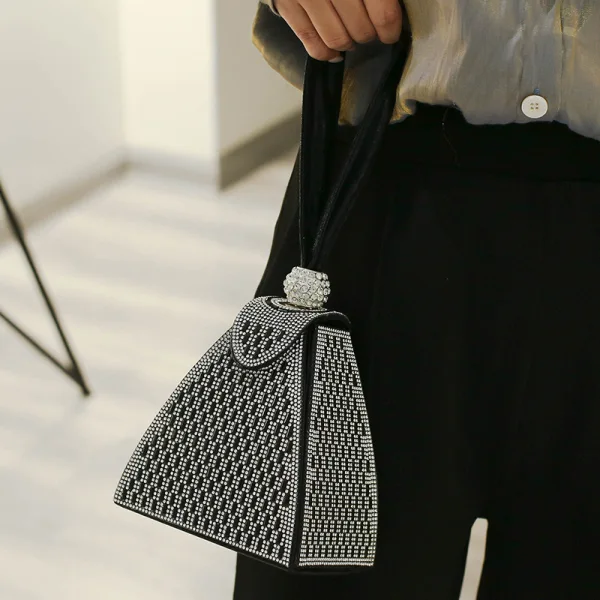 Unusual Gold Rhinestone Cocktail Party Handbag Clutch Bags 2023