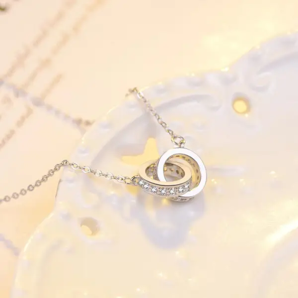 Mote Rose Gull Rhinestone Sterling Sølv Tilbehør Halskjeder 2023