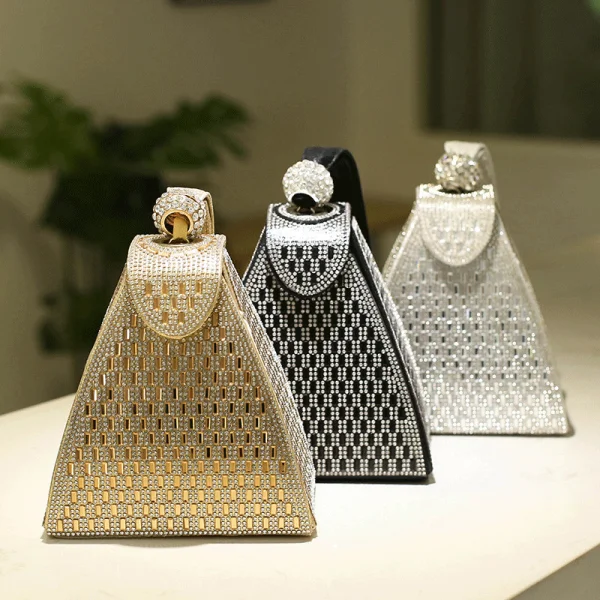 Unusual Gold Rhinestone Cocktail Party Handbag Clutch Bags 2023