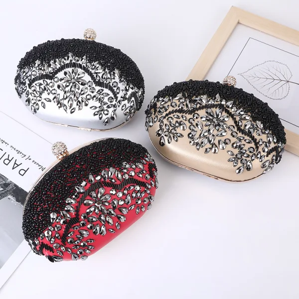Chic / Belle Argenté Perlage Faux Diamant Soirée Pochette 2023