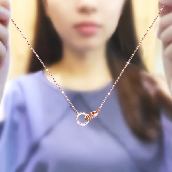 Mote Rose Gull Rhinestone Sterling Sølv Tilbehør Halskjeder 2023