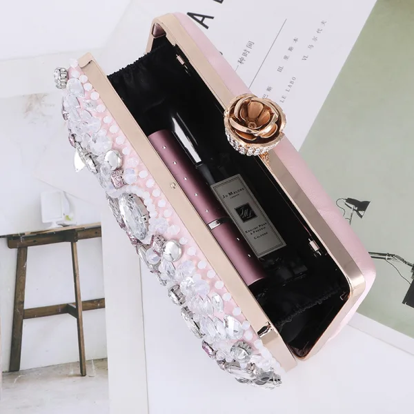 Mode Rodnande Rosa Afton Rhinestone Kuvertväska 2023