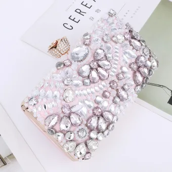 Fashion Blushing Pink Evening Party Rhinestone Clutch Bags 2023