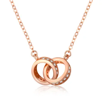 Fashion Rose Gold Rhinestone Sterling Silver Accessories Necklaces 2023