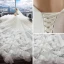Chic / Belle Ivoire Robe De Mariée 2018 Robe Boule De l'épaule Manches Courtes Dos Nu Appliques Fleur Volants Royal Train