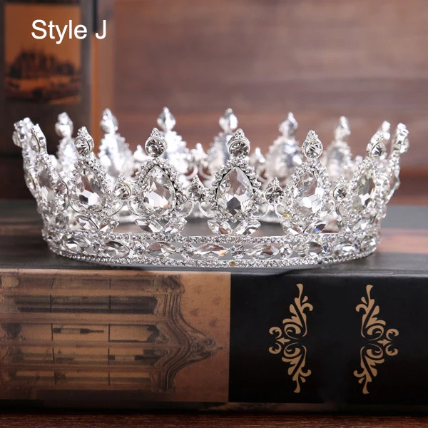 Charming Burgundy Handmade  Rhinestone Alloy Bridal Hair Accessories Wedding Crown 2023