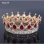Charming Burgundy Handmade  Rhinestone Alloy Bridal Hair Accessories Wedding Crown 2023