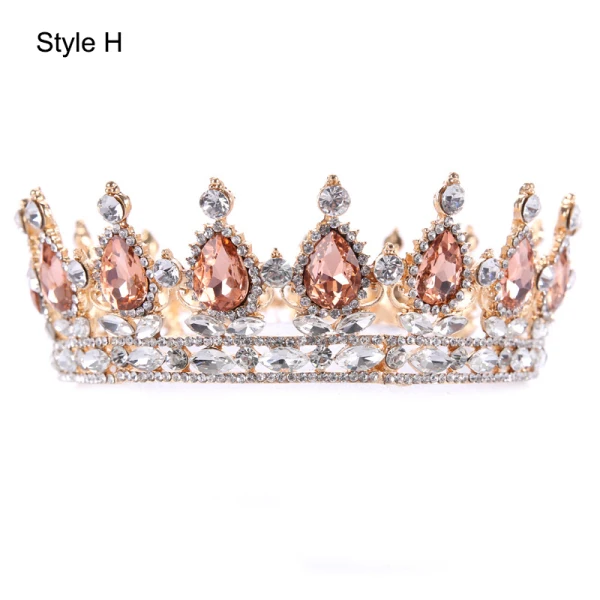Charming Burgundy Handmade  Rhinestone Alloy Bridal Hair Accessories Wedding Crown 2023