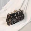 Vintage / Originale Scintillantes Noire Doré Paillettes Soirée Pochette 2023