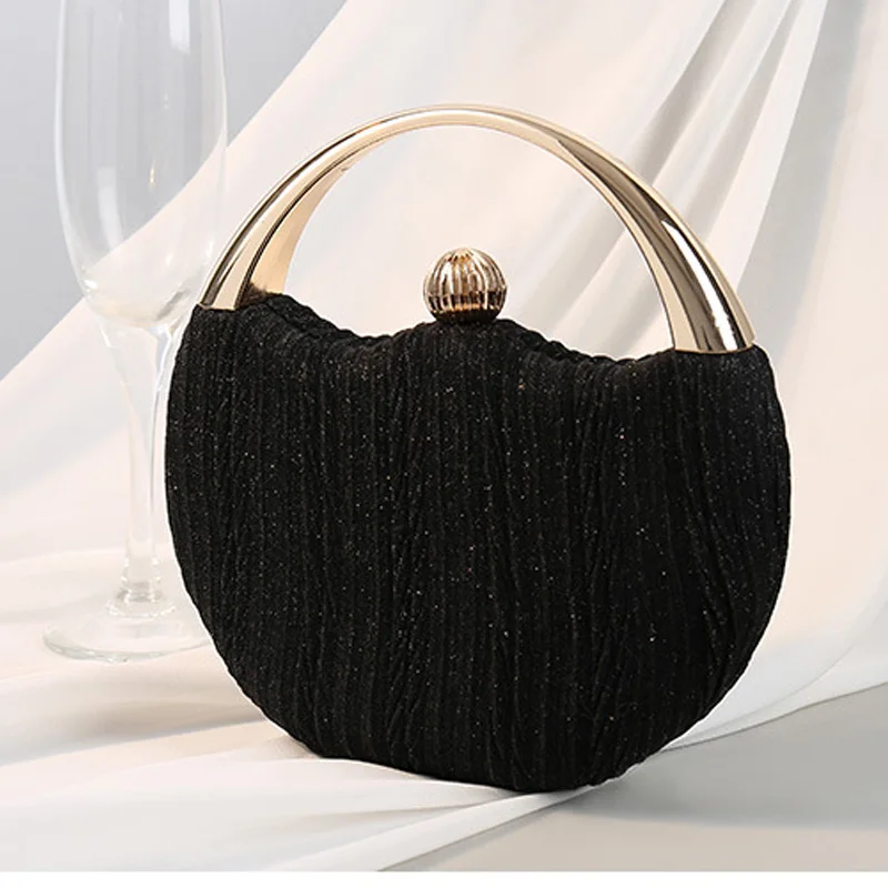 Borsa Da Sera Floreale Con Paillettes E Design In Rilievo: Pochette In Raso Blu Per Matrimoni E Feste, Con Tracolla - 2