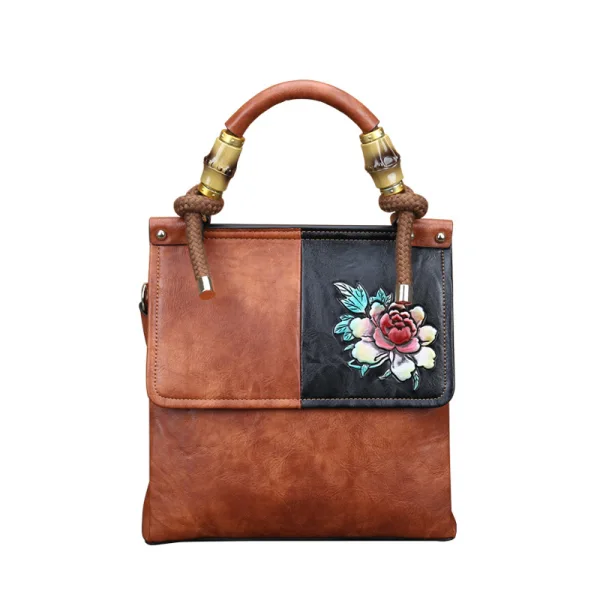 Vintage / Retro Printing Brown Street Wear Women's Bags 2023