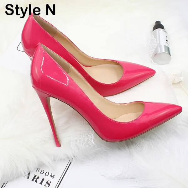 Eenvoudige Zwarte Kantoor OL Pumps 2020 Lakleer 12 cm Naaldhakken / Stiletto Spitse Neus Pumps