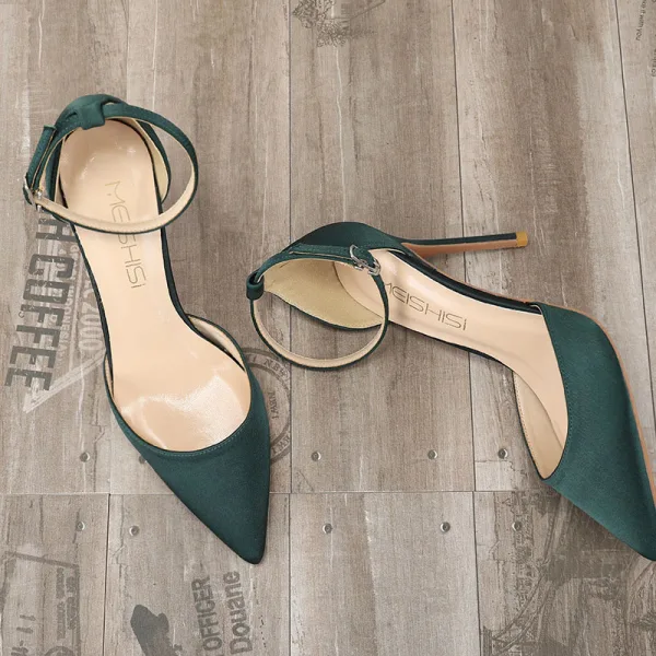 Schlicht Nude Datierung Sandalen Damen 2020 Knöchelriemen 10 cm Stilettos Spitzschuh Sandaletten