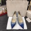 Scintillantes Océan Bleu Soirée Paillettes Escarpins 2021 Cuir 8 cm Talons Aiguilles À Bout Pointu Escarpins Talons Hauts