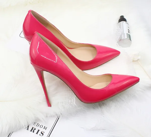 Mooie / Prachtige Bordeaux Kantoor OL Pumps 2020 Lakleer 12 cm Naaldhakken / Stiletto Spitse Neus Pumps