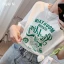 Désinvolte Vêtement de rue Blanche Dessin animé Impression Ample T-Shirts 2021 Coton Encolure Dégagée Manches Courtes Hauts pour Femmes T-shirt