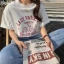 Fashion White Cotton Street Wear Cartoon Printing Loose T-Shirts 2021 Scoop Neck Short Sleeve Women's Tops T-shirt
