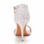Charming White Pearl T-Strap Lace Flower Wedding Shoes 2021 9 cm Stiletto Heels Open / Peep Toe Wedding Sandals High Heels