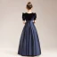 Elegant Black Suede Satin Birthday Flower Girl Dresses 2022 Ball Gown Scoop Neck Short Sleeve Sash Floor-Length / Long Flower Girl Dresses