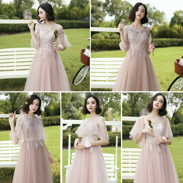 Modest Simple Sage Green Embroidered Bridesmaid Dresses 2021 A-Line Princess V-Neck Long Modest Simple Sage Green Embroidered Bridesmaid Dresses 2021 A-Line Princess V-Neck Long