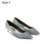Schöne Silber Abend Pumps 2019 Leder Pailletten 4 cm Stilettos Spitzschuh Low Heel Pumps