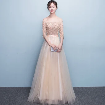 Chic Belle Champagne Robe De Soirée Princesse Tulle Bustier Appliques Dos Nu Perlage Cristal Soirée Robe De Ceremonie
