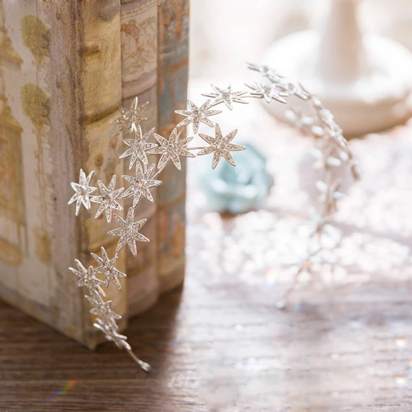 Classic Elegant Silver Bridal Jewelry 2017 Metal Handmade Crystal Beading Headpieces Wedding Prom Accessories