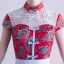 Chinesischer Stil Rot Himmelblau Abendkleider 2017 A Linie Stehkragen Charmeuse Schaltflächen Applikationen Stickerei Abend Festliche Kleider