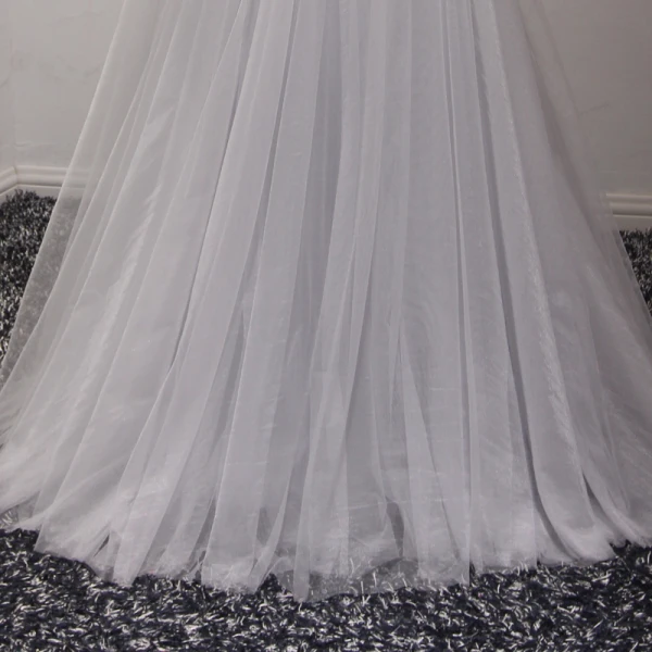 Snygga / Fina Silver Aftonklänningar 2017 Prinsessa Tyll U-Hals Appliqués Halterneck Beading Afton Formella Klänningar
