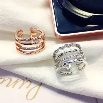 Mode Silver Rhinestone Lucky Svansring Afton Ringar 2019 Tillbehör
