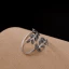 Chic / Belle Argenté Feuille Faux Diamant Fait main Bague Argent sterling Club de carnaval Anneaux 2019 Accessorize