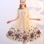 Lovely Champagne Tea-length Graduation Dresses 2018 A-Line / Princess U-Neck Tulle With Shawl Butterfly Beading Appliques Formal Dresses