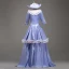 Vintage Traditioneel Oceaan Blauw Lange Baljurk Galajurken 2018 U-hals Charmeuse Lace-up Ruglooze Gala Gelegenheid Jurken